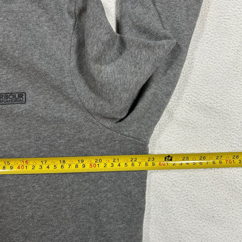Barbour International Quarter Zip Sweatshirt Women XL Grey Logo Pullover MQL0255 - Picture 4 of 7